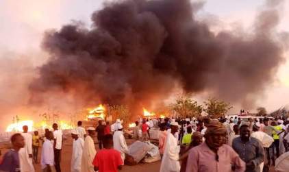 الكشف عن تفاصيل حريق سوق المطار بالنهود