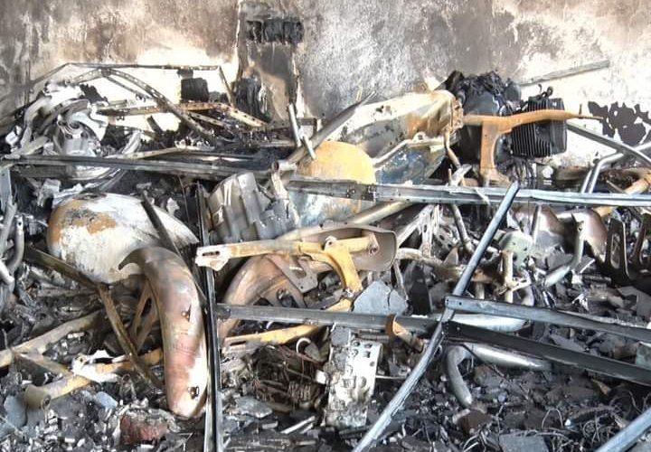 حريق هائل  ببرج تجاري  بالخرطوم بحري