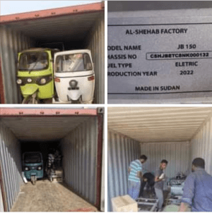 السودان يصدر أول شحنة من ” التكاتك  والركشات ” إلى كينيا