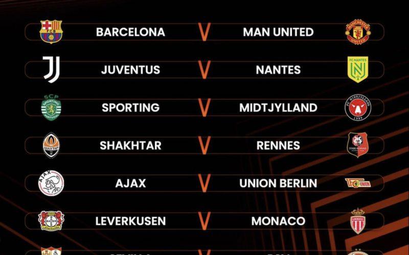 مباراة برشلونة ومانشستر يونايتد الأبرز في الدور الفاصل المؤهل إلى ثمن نهائي الدوري الأوروبي