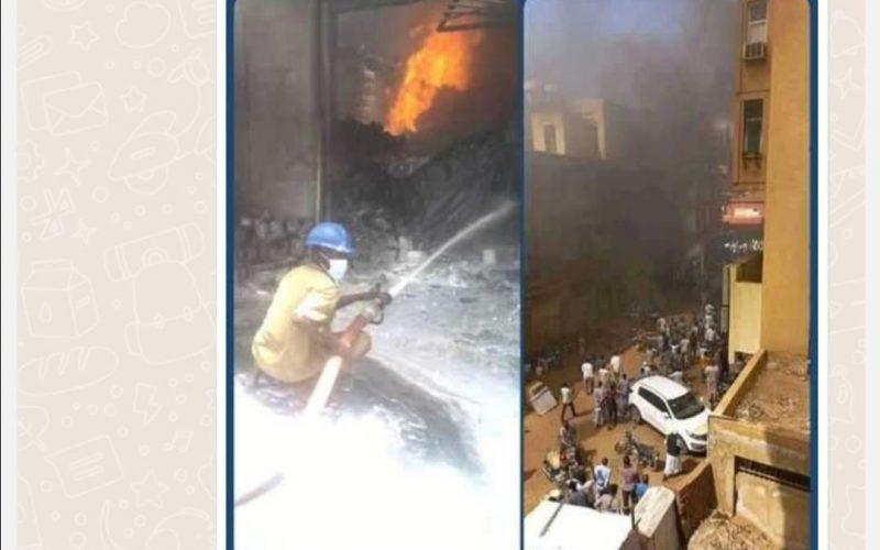 إخمادُ حريقٍ بعمارة  السّلام بالسُّوق العربيّ