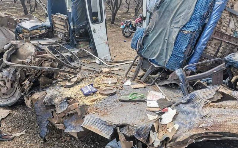 بالصور.. مصرع 13 شخصاً وإصابة آخرين في حادث سير مروع بطريق سنار