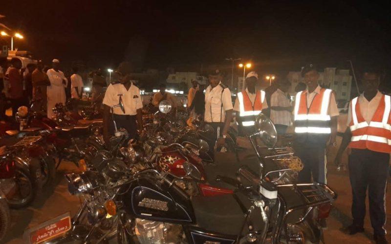 حملات مرورية مكثفة لشرطة مرور ولاية البحر الاحمر تستهدف الدراجات النارية المخالفة لأنظمة وقوانين المرور