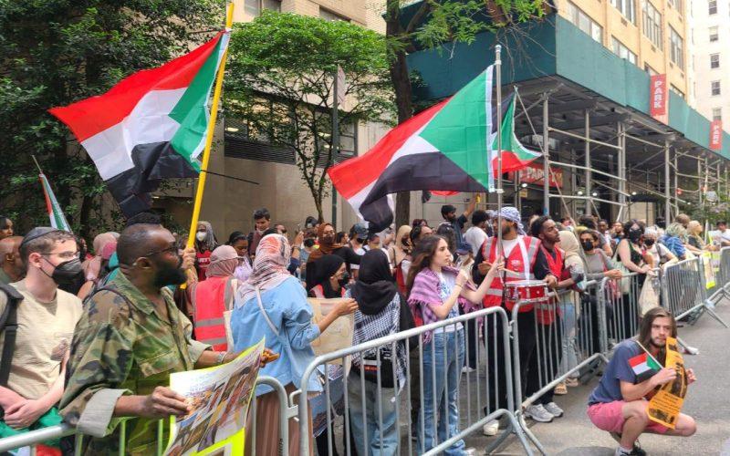 وقفة احتجاجية أمام البعثة الدائمة لدولة الإمارات بالأمم المتحدة بنيويورك