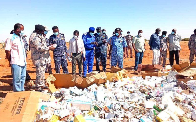 شمال كردفان تبيد كميات كبيرة من البضائع والأدوية المنتهية الصلاحية