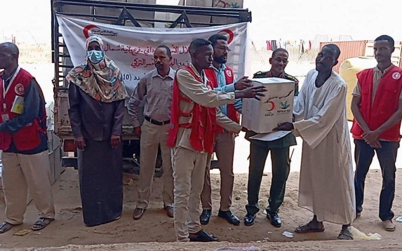 توزيع مساعدات غذائية للوافدين بشمال كردفان بالتعاون مع الهلال الأحمر التركى