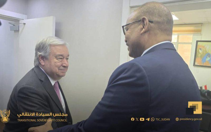 عضو مجلس السيادة الفريق إبراهيم جابر يلتقي الأمين العام للأمم المتحدة