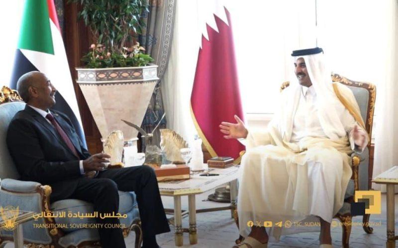 رئيس مجلس السيادة يلتقي أمير دولة قطر