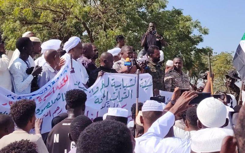 مسيرة جماهيرية في كوستي دعما للقوات المسلحة وتضامنا مع مواطني الفاشر