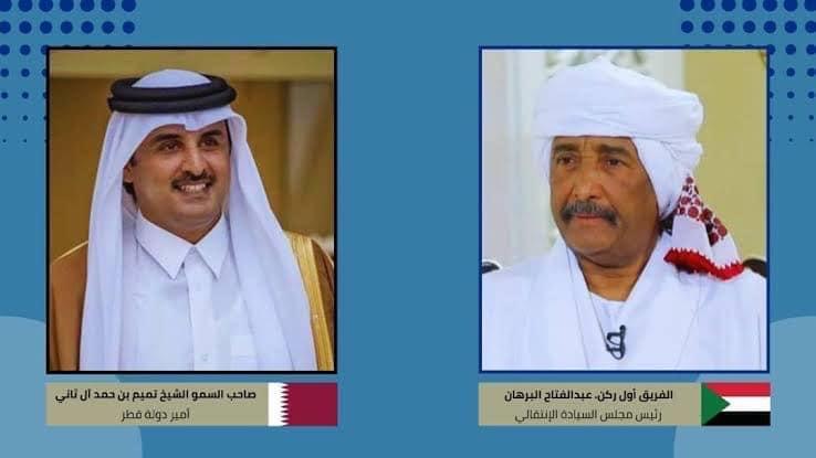 رئيس مجلس السيادة يتلقى اتصالاً هاتفياً من أمير دولة قطر