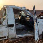 حادث مروري بمنطقة الشواك يؤدي الي انقلاب عربة قائد كتيبة البراء المصباح أبوزيد